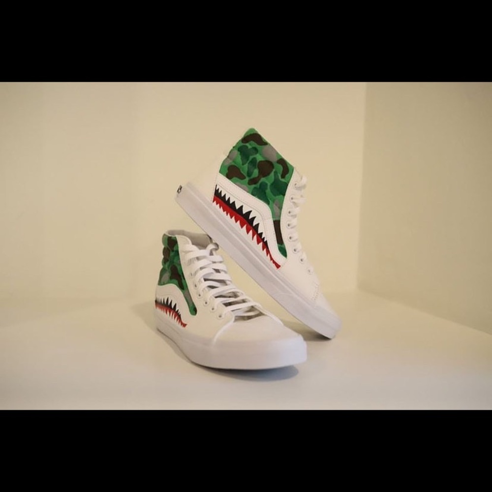 Bape Sk-8 high Vans.  (Custom)